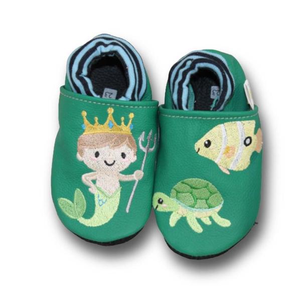 Lederpuschen Neptun & Fisch